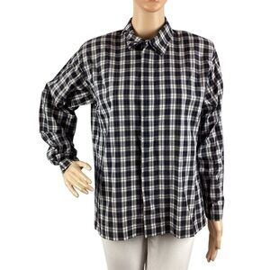 Vintage Eskandar Size 0 (Fits M/L) Plaid Cotton Shirt